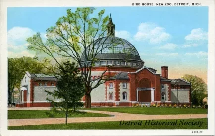 Postcard - Bird House, New Zoo, Detroit, Mich.