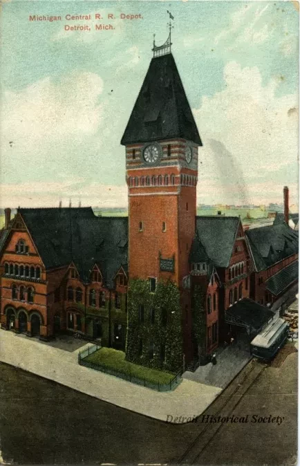 Postcard - Michigan Central R. R. Depot   Detroit, Mich.