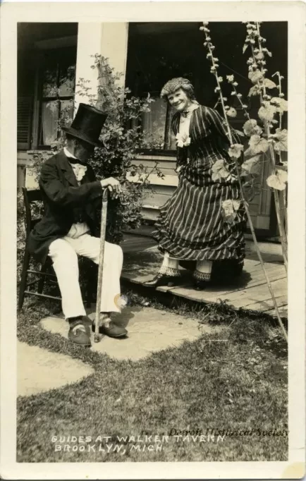 Postcard - Guides at Walker Tavern. Brooklyn, Mich.