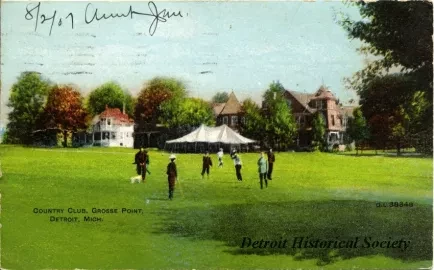 Postcard - Country Club, Grosse Point, Detroit, Mich.