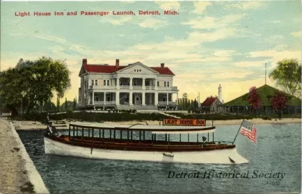Postcard - Light House Inn and Passenger Launch, Detroit, Mich.