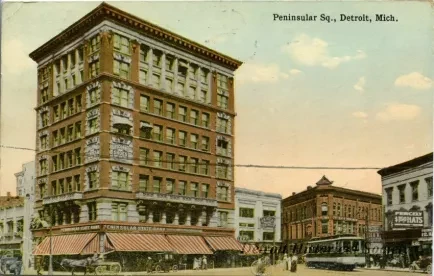 Postcard - Peninsular Sq., Detroit, Mich.