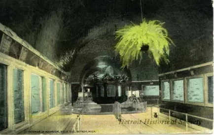 Postcard - Interior of Aquarium, Belle Isle, Detroit, Mich.