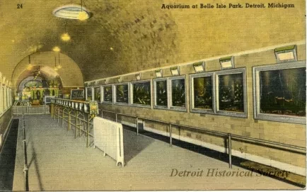 Postcard - Aquarium at Belle Isle Park, Detroit, Mich.