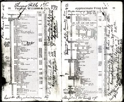 Catalog - Farrand, Williams & Company
Approximate Price List