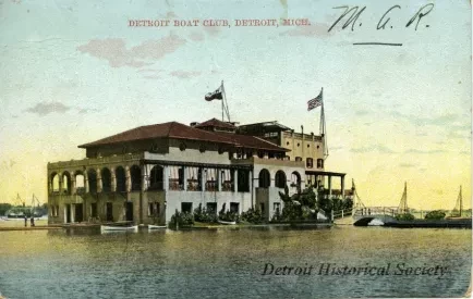 Postcard - Detroit Boat Club, Detroit, Mich.
