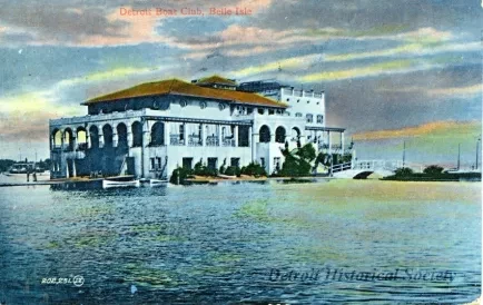 Postcard - Detroit Boat Club, Belle Isle.