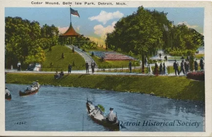 Postcard - Cedar Mound, Belle Isle Park, Detroit, Mich.