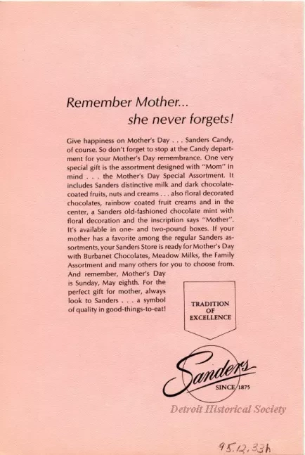 Menu - To Mother with Love