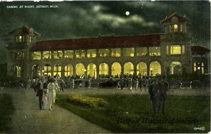 Postcard - Casino at Night, Detroit, Mich.