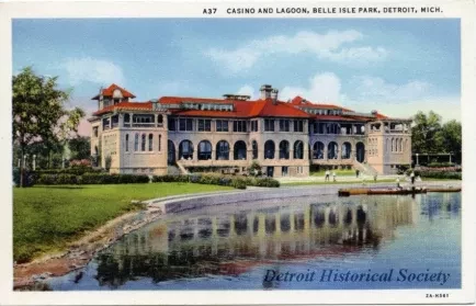Postcard - Casino and Lagoon, Belle Isle Park, Detroit, Mich.