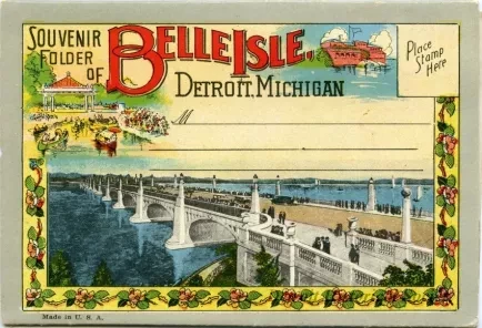 Post Folder - Souvenir Folder of Belle Isle, Detroit, Michigan