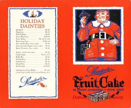 Menu - Sanders Fruit Cake