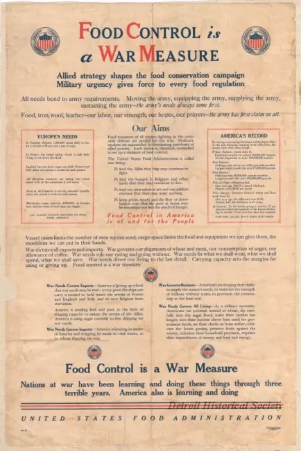 Poster - Food Control is a War Measure
