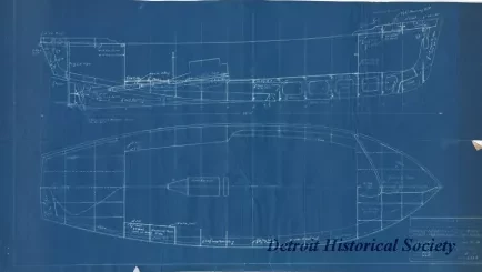 Blueprint - Middle Neebish Light Station, Mich.,
Steel Motorboat Details
