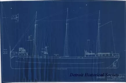 Blueprint - Str. Massachusetts,
Built 1881 By Detroit Dry Dock Company