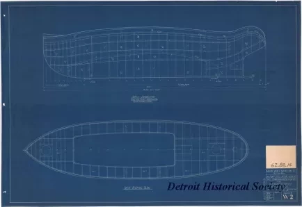Blueprint - 40 Foot Steel Work Launch,
Shell Expansion: Mn. Deck Plating