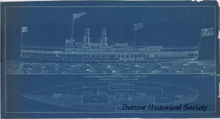 Blueprint - Proposed River Passenger (Screw) Steamer for Star Line
