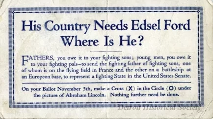 Handbill - Ford, Henry