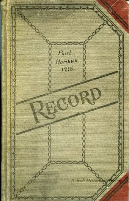 Record, Bookkeeping - Paul Homann Financial Records, 1915-1916