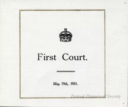 Program - First Court, May 19th, 1931