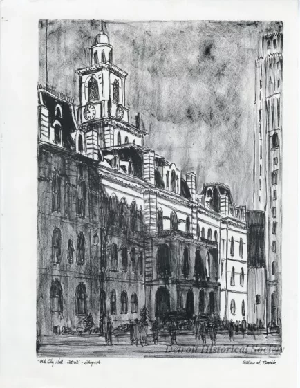 Lithograph - Old City Hall - Detroit