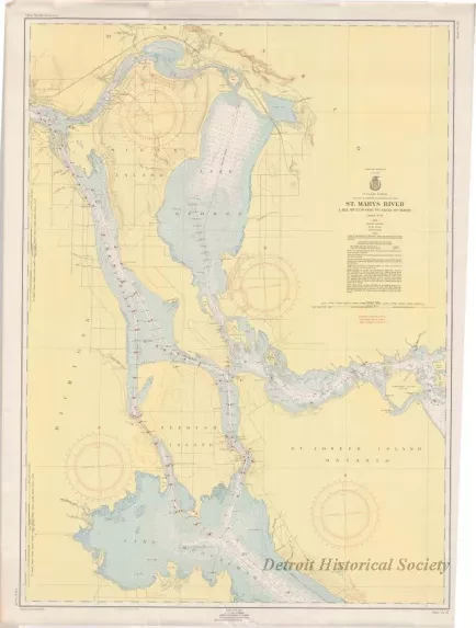 Chart, Navigational - St. Mary's River,
Lake Munuscong to Sault Ste. Marie