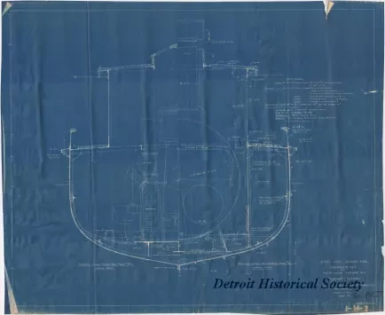 Blueprint - Steel Hull Screw Tug, Engineer, N.Y.,
for New York Harbor, N.Y.,
Midship Section