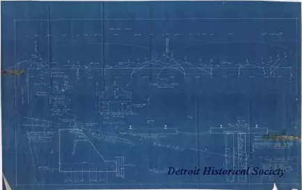 Blueprint - Proposed Method of Reinforcing Michigan Central Ry. [Railway] 
Dock for Mooring D&C Boats