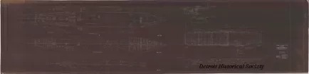 Blueprint - Aircraft Training Vessel, IX-64 (Ex. Seeandbee), 
General Arrangement of Decks and Inboard Profile