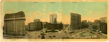 Print - Birdseye View of Campus Martius, Detroit