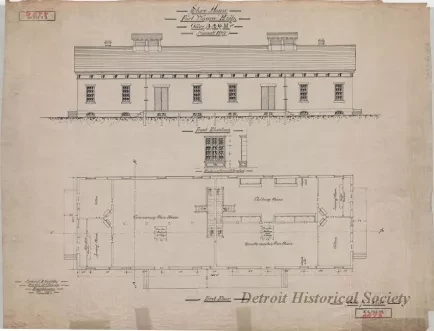 Drawing, Architectural - Store House, Fort Wayne, Michigan,
Office A.A.Q.M., November, 1889