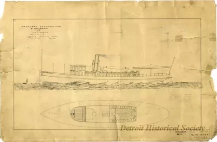 Drawing, Technical - Proposed Steamer for W. Rayberg 
of Put In Bay (Str. No. 47)