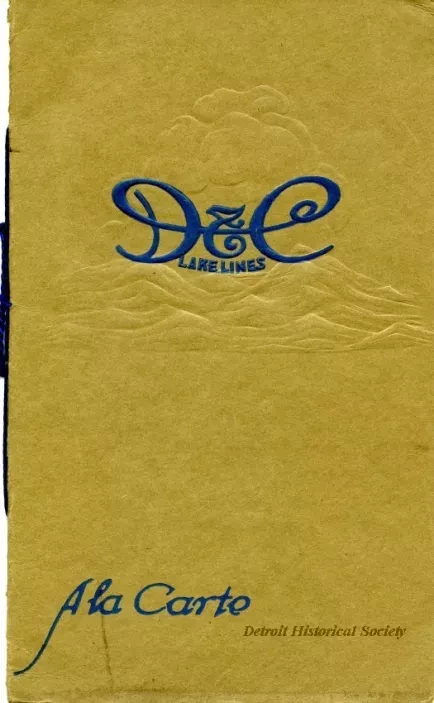 Menu - D&C Lake Lines,
A la Carte
