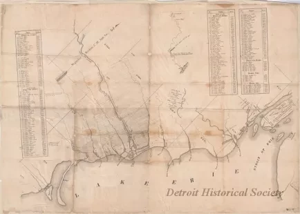 Map - Plan of Private Claims in Michigan Territory 
as Surveyed by Aaron Greeley in 1810