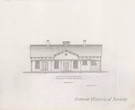 Blueprint - Guard House - Building 205, Proposed Front Elevation