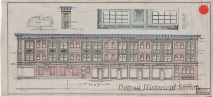Drawing, Architectural - Plans for Seven Stores and Twenty-One Apartments Located on the North-West Corner of Michigan and Wesson Aves., Detroit, Michigan
