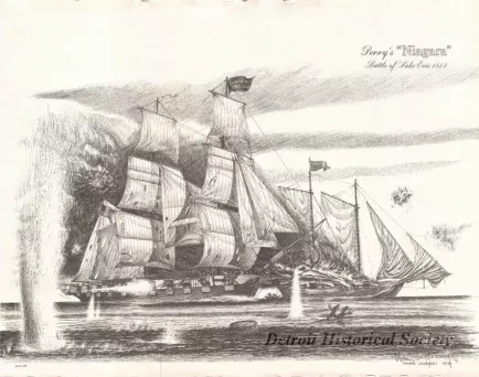 Print - Perry's "Niagara," Battle of Lake Erie, 1813