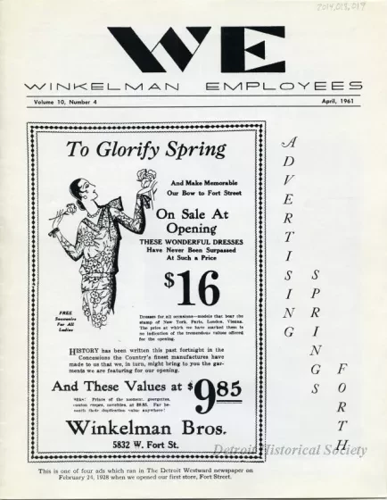 Newsletter - WE Winkelman Employees, vol. 10, no. 4
April, 1961