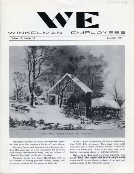 Newsletter - WE Winkelman Employees, vol. 10, no. 13
December, 1963