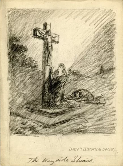 Drawing - The Wayside Shrine