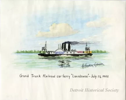 Painting - Grand Trunk Railroad car ferry "Lansdowne"-July 22, 1902
