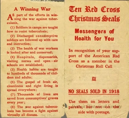 Stamp - Ten Red Cross Christmas Seals