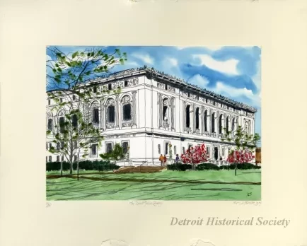 Lithograph - The Detroit Public Library