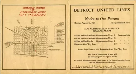Map - The Trolley Way Into and Out of Detroit