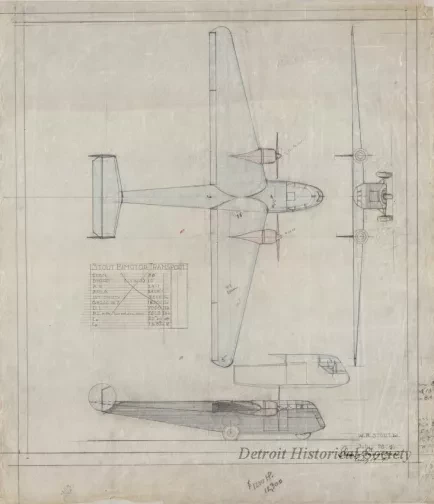 Drawing, Technical - Stout Bimotor Transport