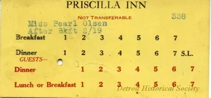 Ticket, Meal
