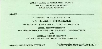 Ticket, Admission - Great Lakes Engineering Works