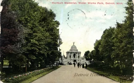 Postcard - Hurlbut Memorial, Water Works Park, Detroit, Mich.