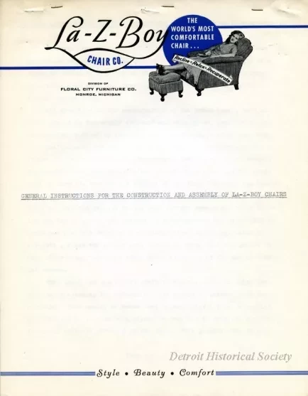 Typescript - General Instructions for the Construction and Assembly of La-Z-Boy Chairs